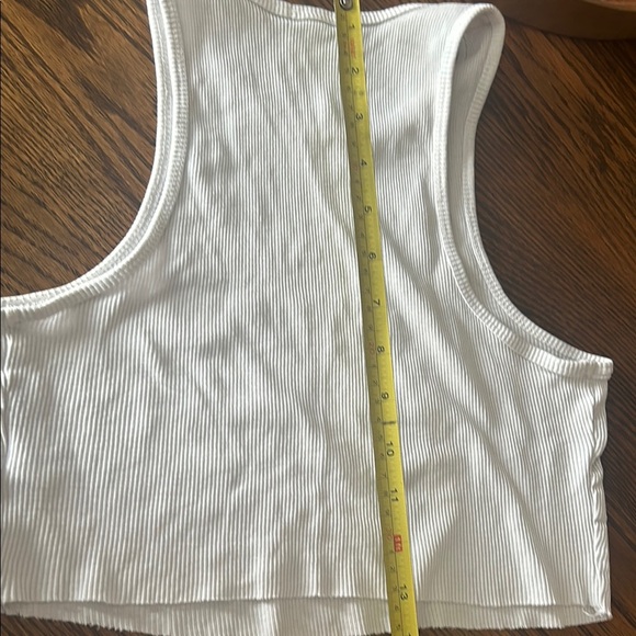 Garage White Ribbed Crop Tank Top - Picture 7 of 7